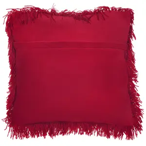 Set of 2 Cushions CIDE Boucle 45 x 45 cm Solid Dark Red