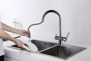 Clearwater Toledo Kitchen Mixer Filter Pull Out Tap Filtered Water & Cold & Hot Chrome PVD - TO2CP