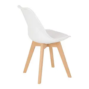 Bendal Pair of Dining Chair in White and Beech Finish