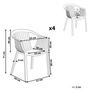 Set of 4 Garden Chairs NAPOLI White