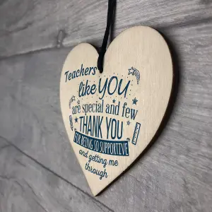 Red Ocean Teachers Like You Wood Heart Plaque Sign Leaving Gift Nursery Preschool End Of Term Thank You