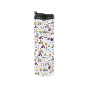 Builder Travel Mug - Novelty Trades Gift Stainless Steel Vacuum-Sealed Double-Walled Hot/Cold Drinks Travel Flask