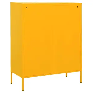 Berkfield Storage Cabinet Mustard Yellow 80x35x101.5 cm Steel