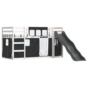 Berkfield Bunk Bed without Mattress with Slide White and Black 80x200 cm