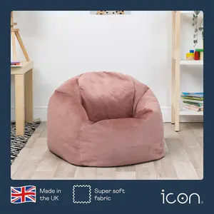 icon Kids Aurora Velvet Bean Bag Chair Dusk Pink Childrens Bean Bags