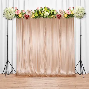 3x3 M Ice Silk Backdrop Curtain Photography Scenery for Christmas Events Decor, Rose Gold