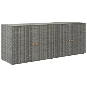 Berkfield Garden Storage Cabinet Grey 198x55.5x80 cm Poly Rattan