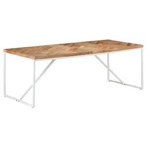 Byxbee Sled Dining Table Brown / White / 76cm H x 90cm W x 200cm L