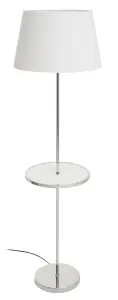 Interiors by Premier Chrome Finish Tapered Table Lamp, Easy-to-Use Switch Besides Lamp, Space-Saver Lounge Room Lamp