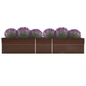 Berkfield Garden Raised Bed Galvanised Steel 400x80x45 cm Brown