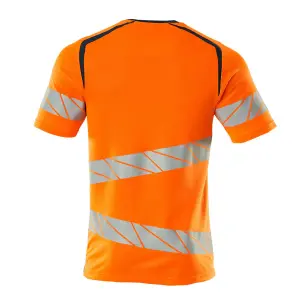 Mascot Accelerate Safe Modern Fit T-shirt (Hi-Vis Orange/Dark Petroleum)  (X Large)