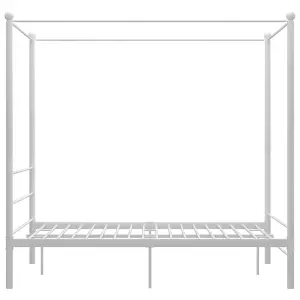 Berkfield Canopy Bed Frame White Metal 120x200 cm