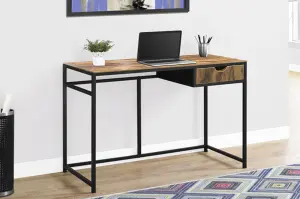 MDA Designs Ottawa Home Office Study Ergonomic Desk Table Workstation with Drawer Nutmeg Black