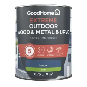 GoodHome Extreme Outdoor Bandol Satinwood Multi-surface paint, 750ml