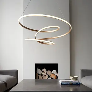 Luminosa Imola Pendant Ceiling Light Satin Gold Paint & White Silicone