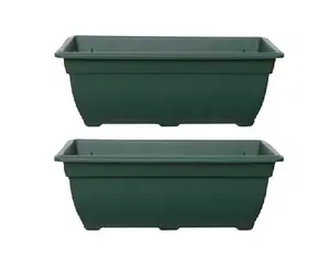 2 x Green Bell Trough Planter 50cm