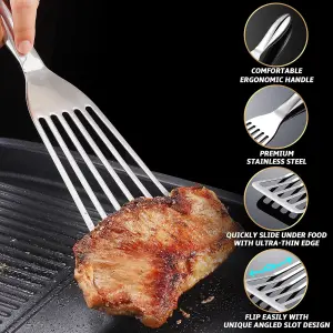 Gourmet Easy Set of 2 Stainless Steel Spatula - Silver