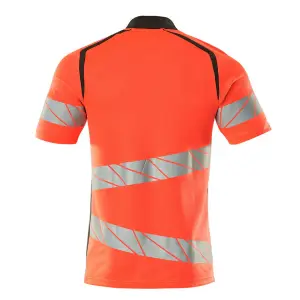 Mascot Accelerate Safe Modern Fit Polo Shirt (Hi-Vis Red/Dark Anthracite)  (XXXXX Large)