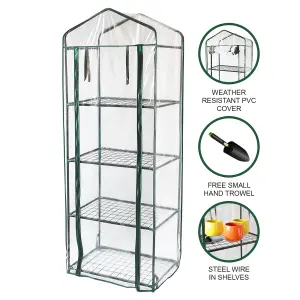 Mini Greenhouse 4 Tier with Plastic Cover