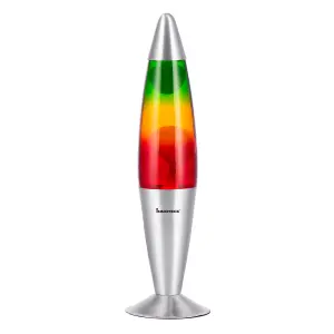 Innoteck 16" Soothing Motion Lava Lamp - Multicolour Rainbow Lava, Clear Liquid.