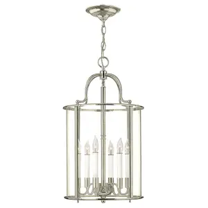 Elstead Gentry 6 Candle Large Pendant Light - Polished Nickel