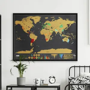 Map of The World Scratch Poster Deluxe Edition