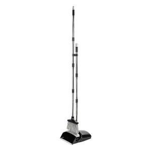 Long Handled Dustpan and Brush Set - Brush And Dustpan - 130cm Extendable Handle Brush And Dustpan Combo for Indoor Outdoor Lobby