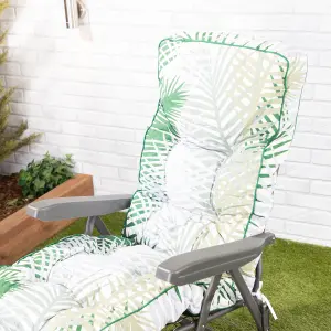 Alfresia Sun Lounger, Charcoal Frame with Bamboo Leaf Classic Cushion