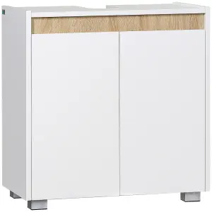 kleankin Modern Bathroom Sink Cabinet, Floor Standing Under Sink Cabinet White