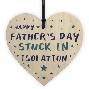 Funny Fathers Day Gift Isolation Lockdown Gift Wooden Heart Gift For Dad Joke Gift For Him