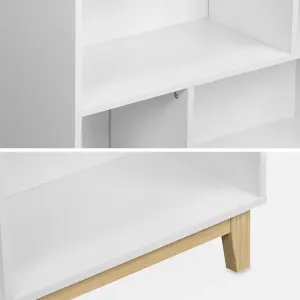 sweeek. 4-shelf scandi-style bookcase Floki White 80x30x138 cm