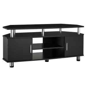 HOMCOM TV Unit Cabinet with Storage Shelves Entertainment Center Black