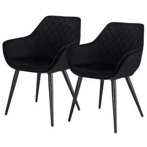 Alinblot Upholstered Armchair (Set of 2) Black Velvet