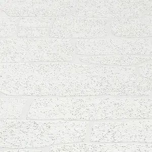 Erismann Imitations 2 Faux Glitter Brick Wall Stone Wallpaper White 10091-01