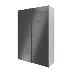 GoodHome Atomia White & anthracite Particle board Wardrobe (H)2250mm (W)1500mm (D)655mm