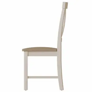 Upholstered Cross Back Dining Chair - Pine/Plywood/MDF - L42 x W49 x H95.5 cm - Truffle