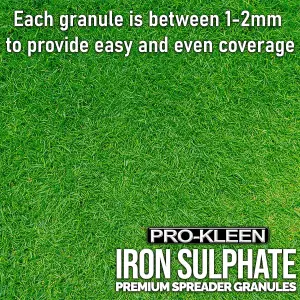 Pro-Kleen Iron Sulphate Spreader Granules Covers up to 664m2 For Grass Green Up Ferrous Sulphate Dry Granules