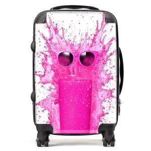 Pink Splashart Glass Suitcase - Cabin