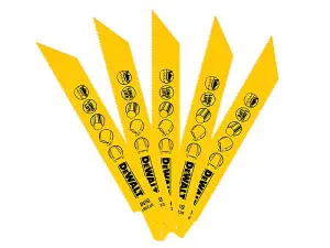 5x Dewalt DT2361-QZ Bi-Metal Reciprocating Blade for Metal 152mm x 14 TPI