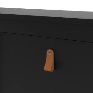 Barcelona Shoe cabinet 4 compartments in Matt Black