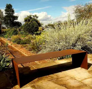 corten steel bench , garden bench , steel bench , indoor bench