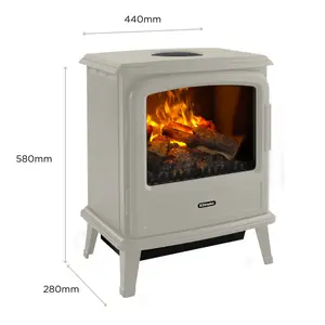 Dimplex Evandale 2000W Matt Pebble Cast iron effect Electric Stove (H)580mm (W)440mm