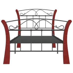 Berkfield Bed Frame Black Metal 90x200 cm