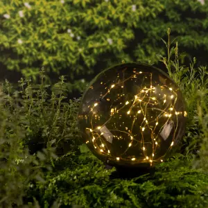 Lumineo Grey Solar Stake Globe Light 30cm