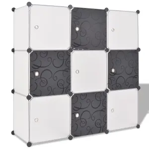 Berkfield Storage Cube Organiser with 9 Compartments Black and White