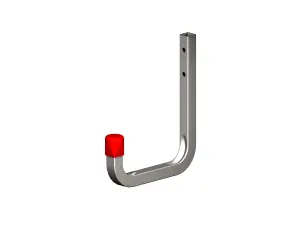 Rothley Galvanised Steel Wall-mounted J-shaped Storage hook (H)140mm (D)115mm