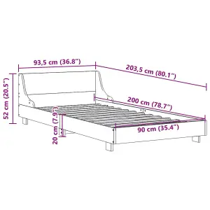 Berkfield Bed Frame without Mattress White 90x200 cm Solid Wood Pine