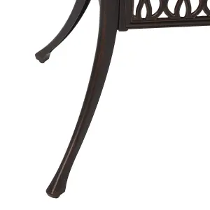 Garden Table Metal Dark Brown ANCONA