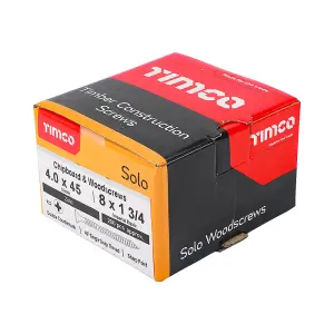 TIMCO Solo Countersunk Silver Woodscrews - 4.0 x 45 (200pcs)