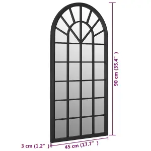 Berkfield Garden Mirror Black 90x45 cm Iron for Outdoor Use